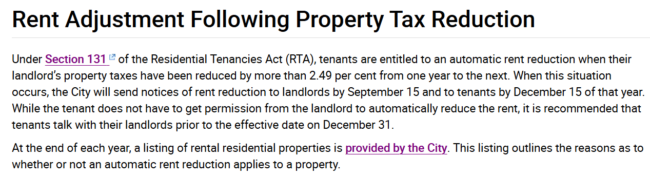 Rent Reduction